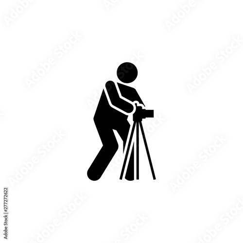 Photographer, man, journalist, camera pictogram icon. Element of photographer pictogram icon