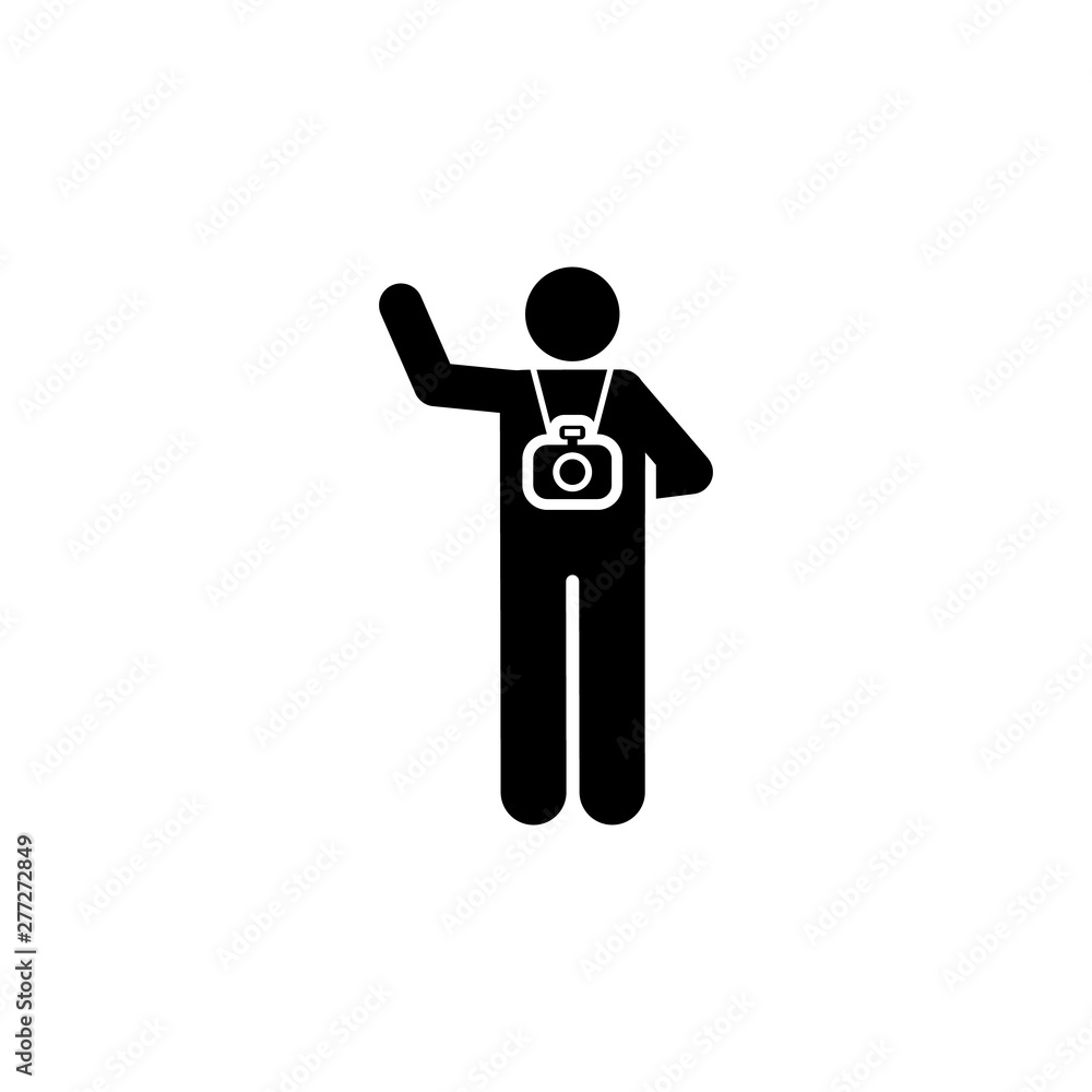 Cameraman, reporter, journalist pictogram icon. Element of photographer pictogram icon