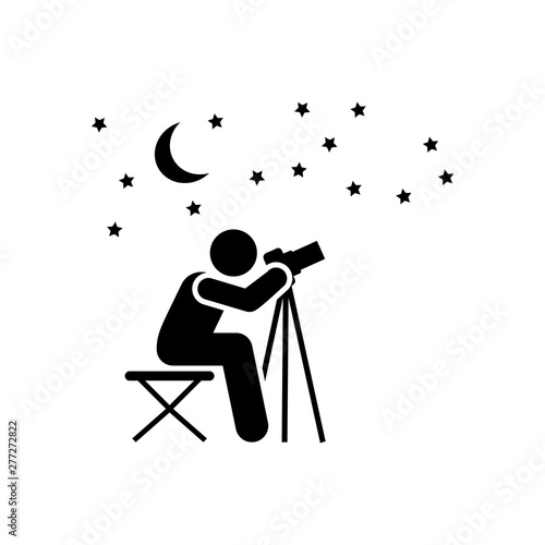 Gazer, night, star, night, photography pictogram icon. Element of photographer pictogram icon photo