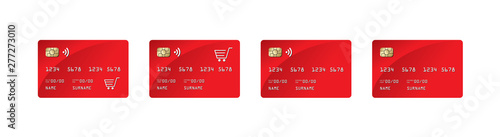 Credit Card Mock up, Credit Card Paywave, Shopping Car,  Vector, Illustrator, Eps