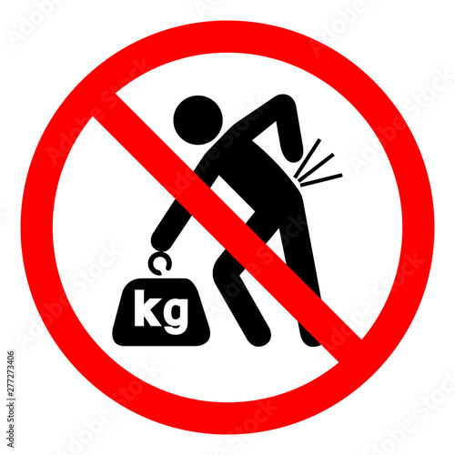 Injury Hazard Lifting Hazard Symbol Sign, Vector Illustration, Isolate On White Background Label .EPS10