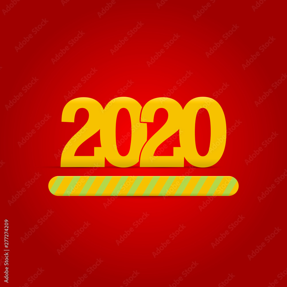 2020 New Year is Loading. Progress Bar Showing Loading of 2020. Yellow Numbers, Red Background. Vector Illustration. 2020 New Year is Loading. Progress Bar Showing Loading of 2020. Yellow Numbers, Red Background. Vector Illustration.