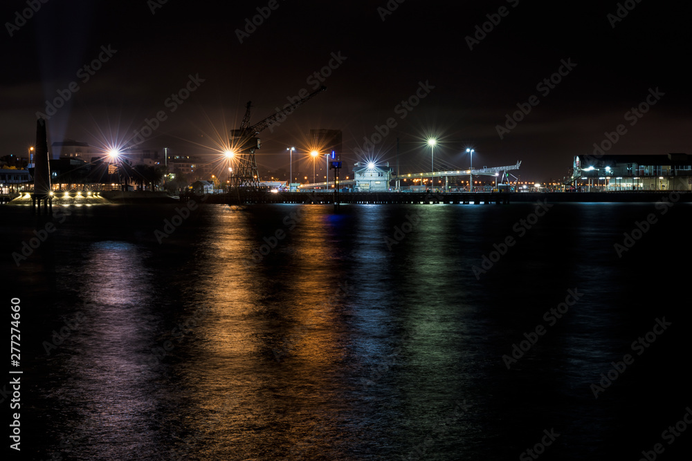 Port Melbourne night lights in multi colour.