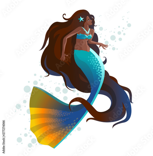 black latina happy cute beautiful mermaid