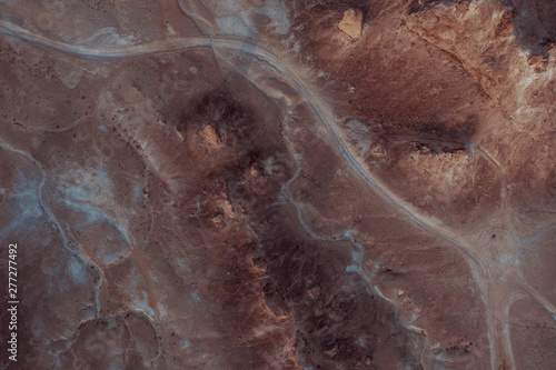 mountains of trona pinnacles from above  photo