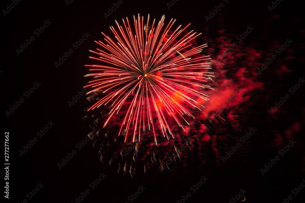 Beautiful Fireworks Exploding Aginst the Black Night Sky Beautiful Fireworks Exploding Aginst the Black Night Sky