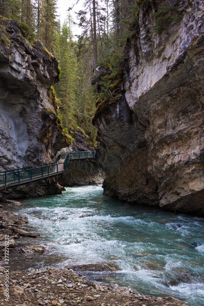 river in banff national park on a popular hike