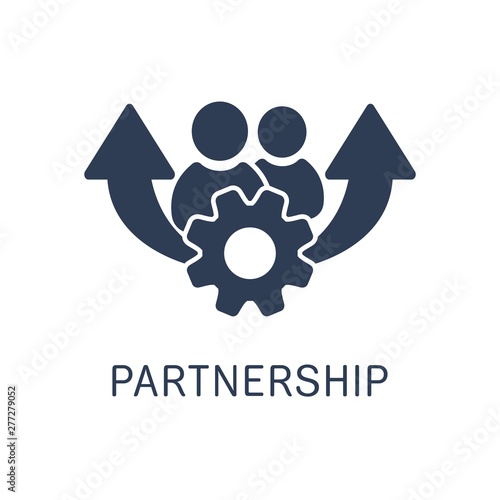 Partnership, realization. Vector icon, white background.