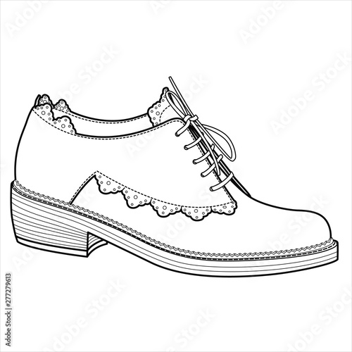 Shoes fashion flat sketch template