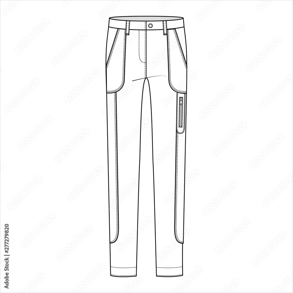 PANTS fashion flat sketch template PANTS fashion flat sketch template