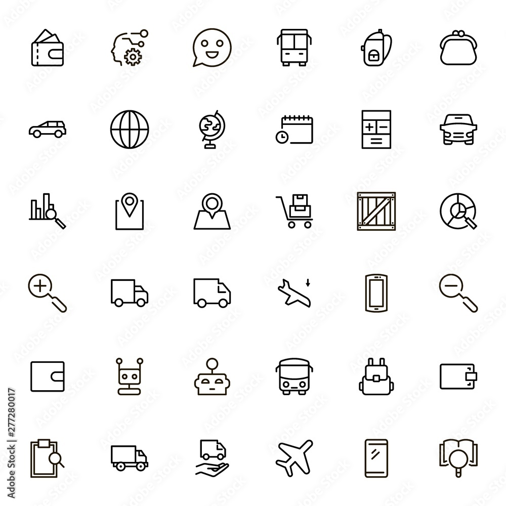 Global delivery line icon set Global delivery line icon set