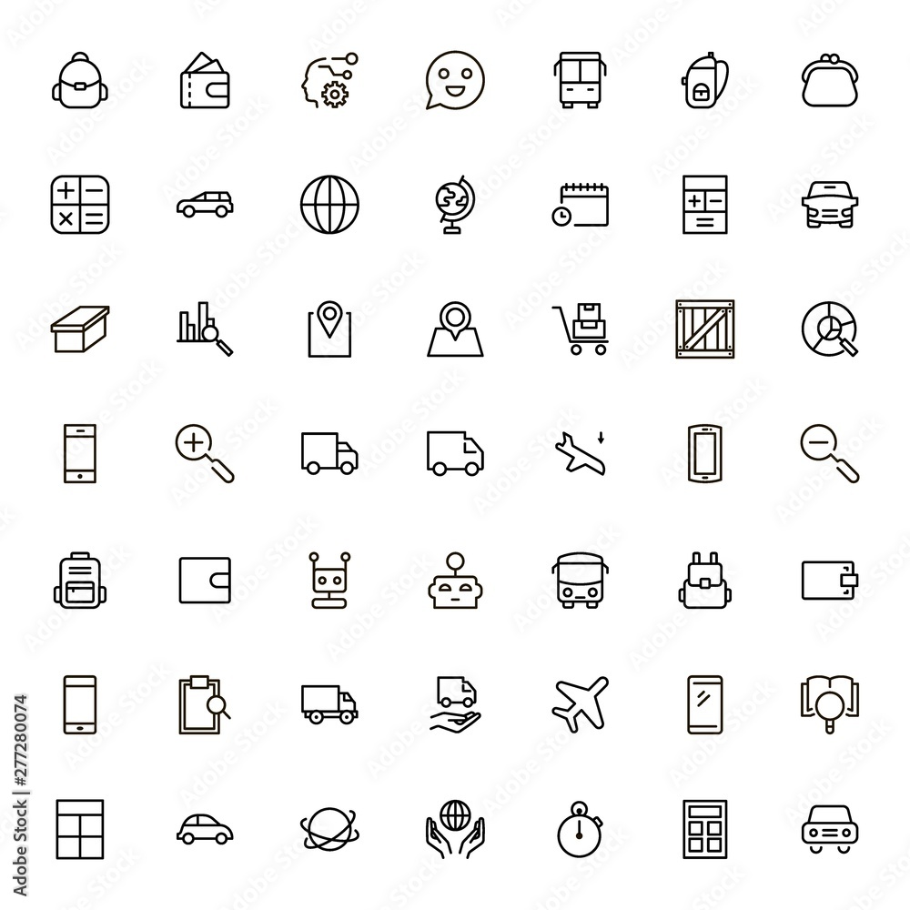 Global delivery line icon set Global delivery line icon set