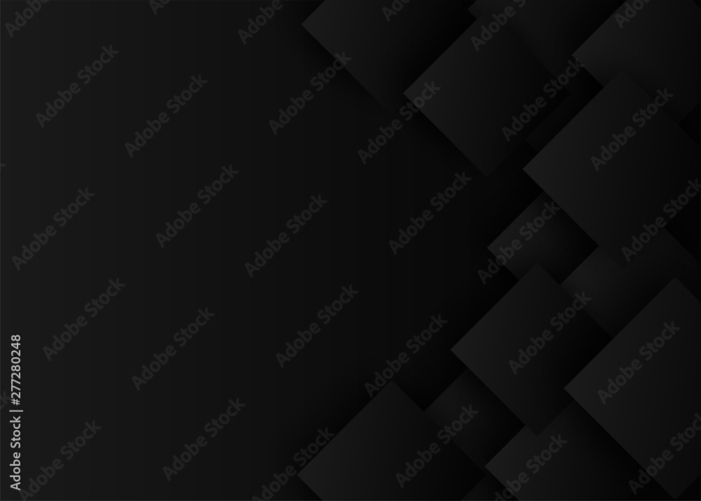 Obraz premium Abstract. black square shape background ,light and shadow .Vector.