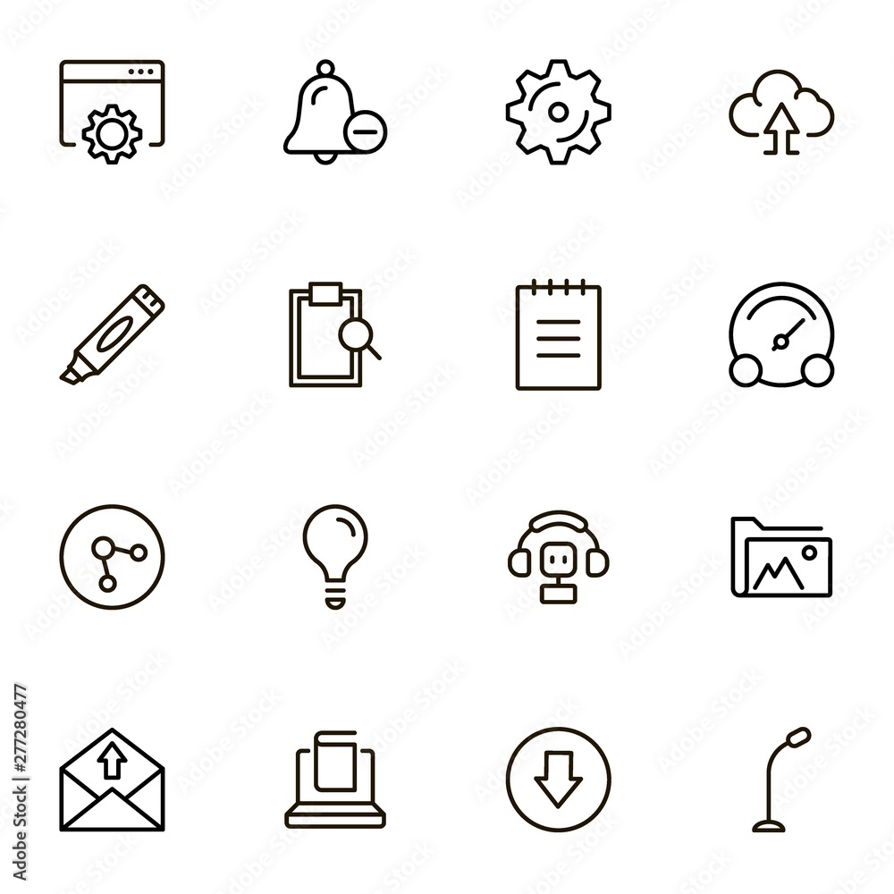 Mobile communicaton line icon set Mobile communicaton line icon set
