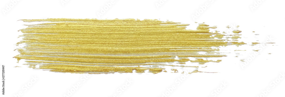 Realistic gold glitter paint brush.