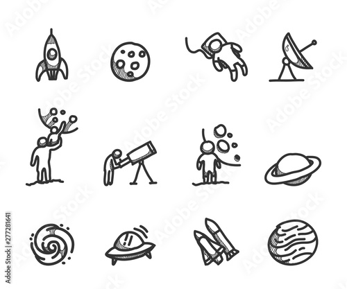 Sketch icons Outer space