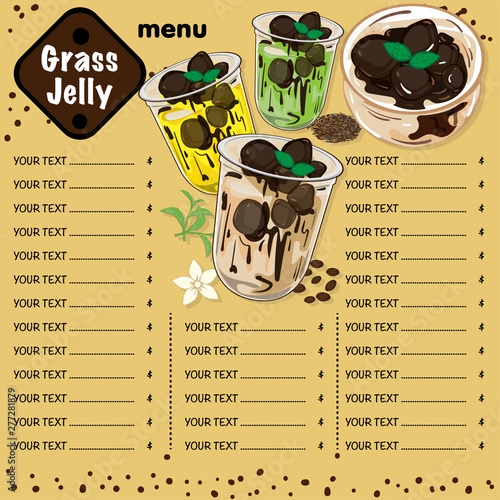 menu grass jelly graphic template