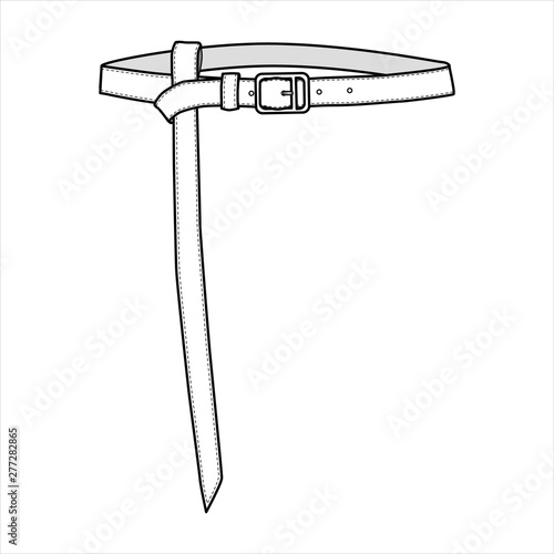 Belt fashion flat sketch template
