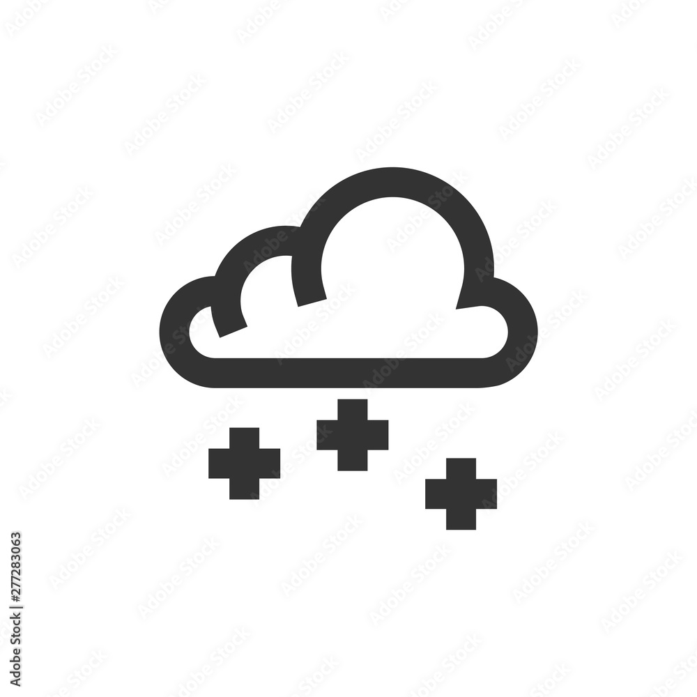 Outline Icon - Weather overcast snowing Outline Icon - Weather overcast snowing