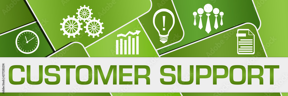 Customer Support Green Rounded Squares Symbols Customer Support Green Rounded Squares Symbols