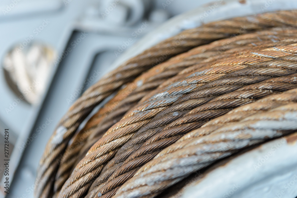Wire rope sling or cable sling on on winch roll machine Wire rope sling or cable sling on on winch roll machine