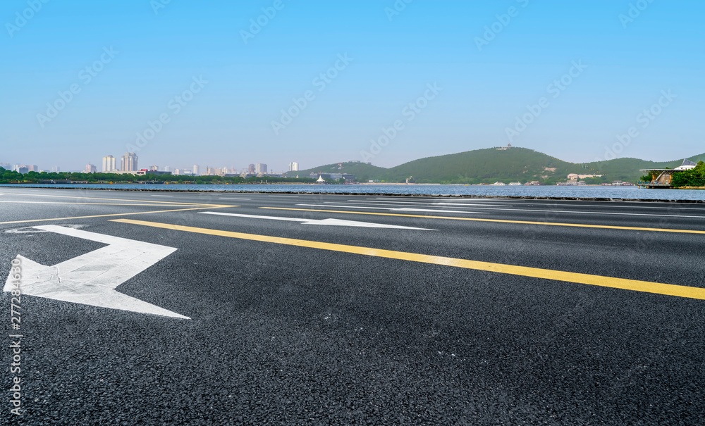 Fototapeta premium Road Pavement and Outdoor Natural Landscape..