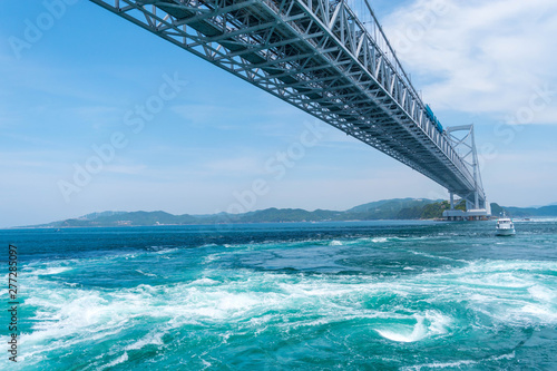 鳴門の渦潮と大鳴門橋