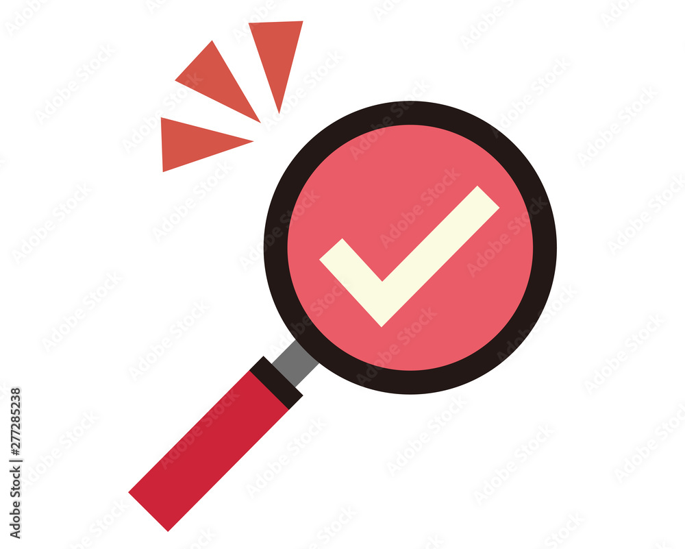 虫眼鏡 拡大鏡 ルーペ チェック チェックマーク Stock Vector Adobe Stock