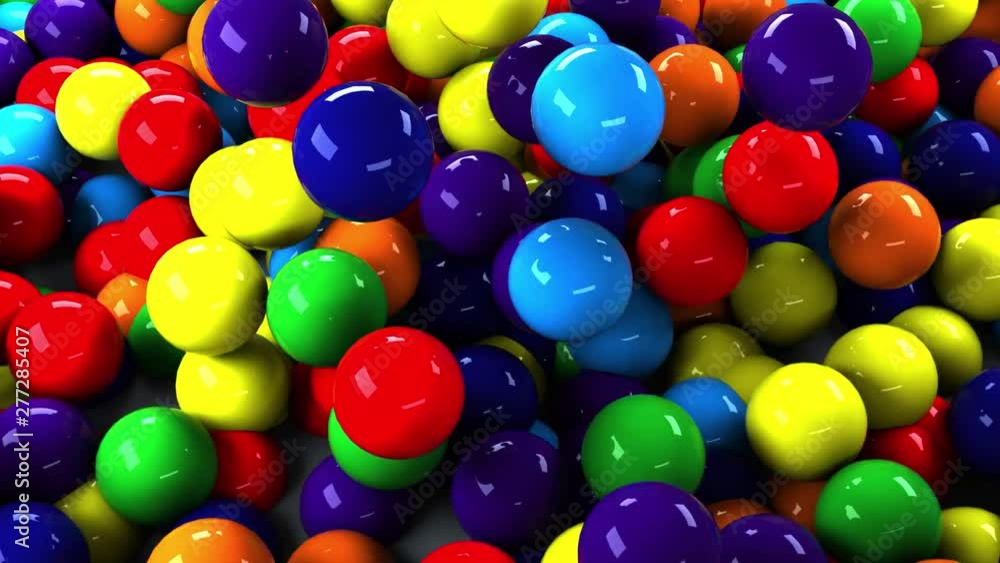 3d Animation of a pile of abstract colorful rainbow spheres 3d Animation of a pile of abstract colorful rainbow spheres