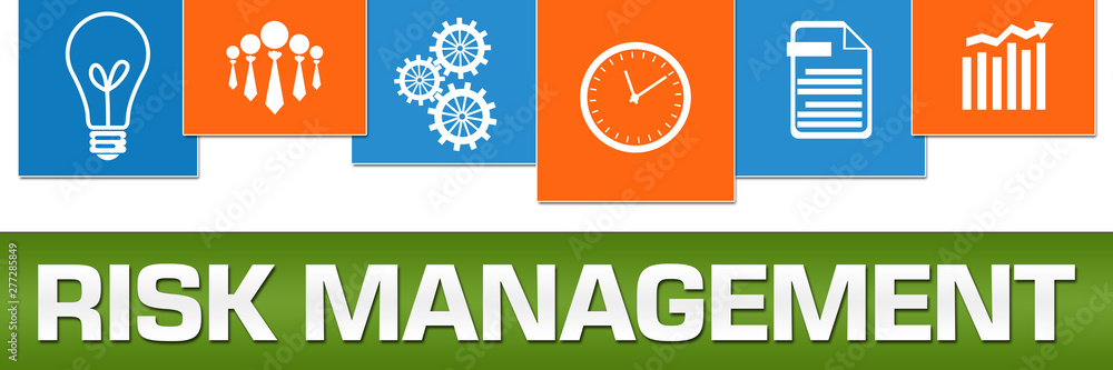Risk Management Business Symbols Green Blue Orange On Top Risk Management Business Symbols Green Blue Orange On Top