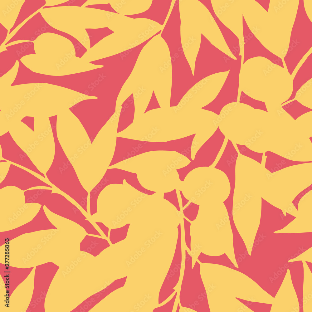 Modern summer tropical leaves seamless pattern design summer wine collection