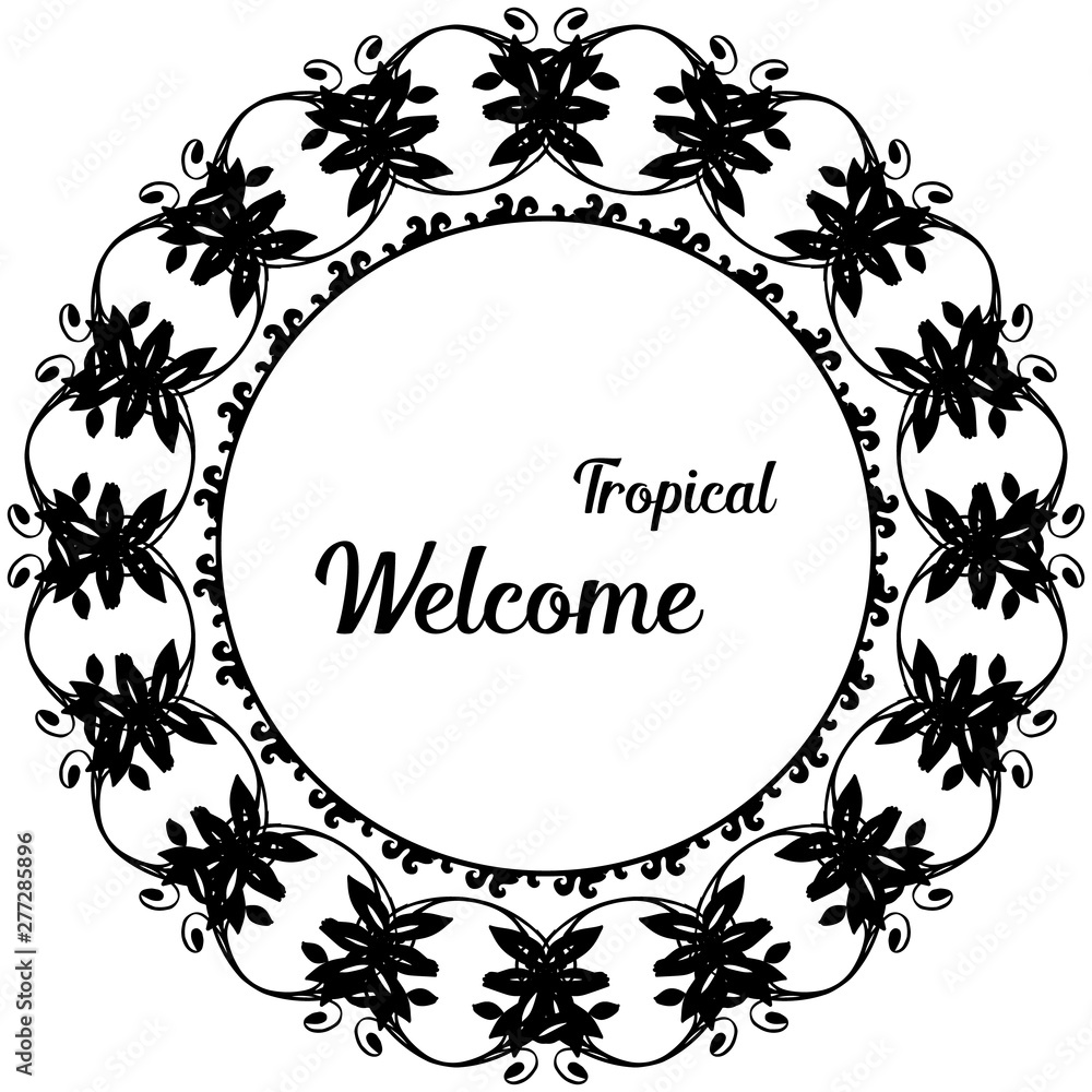 Vector illustration decoration spring wellcome tropical with cute flower frame Vector illustration decoration spring wellcome tropical with cute flower frame