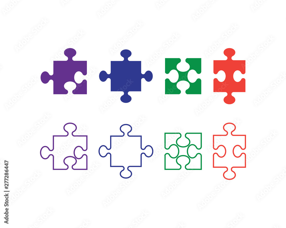 Naklejka premium Puzzle vector icon template