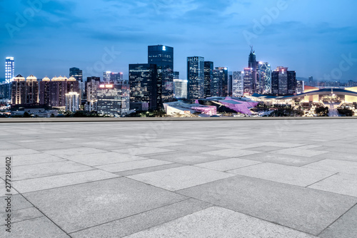 Wallpaper Mural Empty square tiles and skyline of urban Architecture Torontodigital.ca