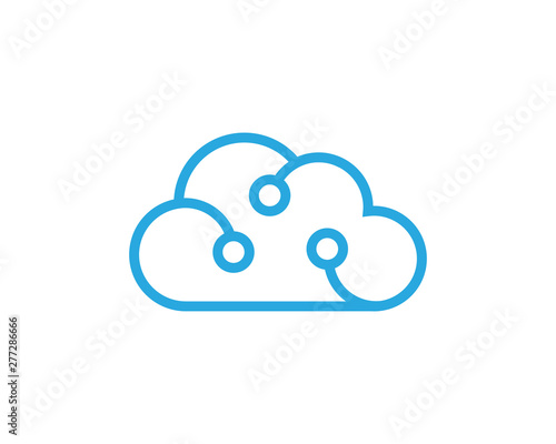 Cloud servers data logo and symbol