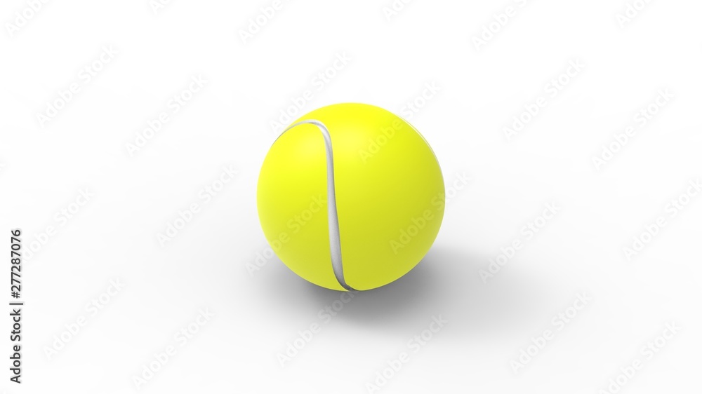 3d rendering animation of a tennisball isolated in white background