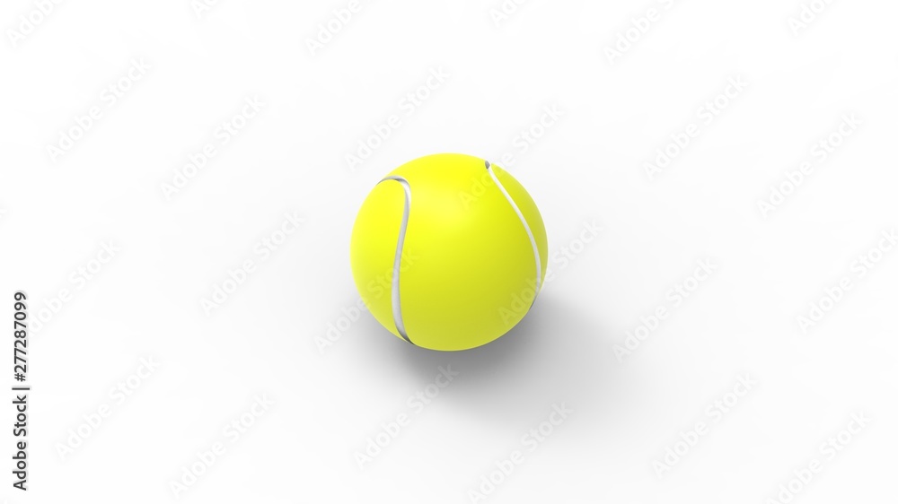 3d rendering animation of a tennisball isolated in white background