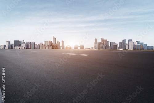 Road and skyline of urban architecture © 昊 周