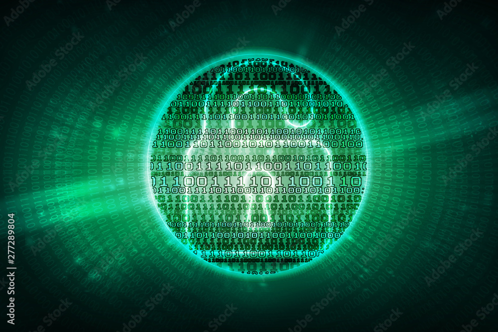 Obraz premium 2d illustration Safety concept: Closed Padlock on digital background