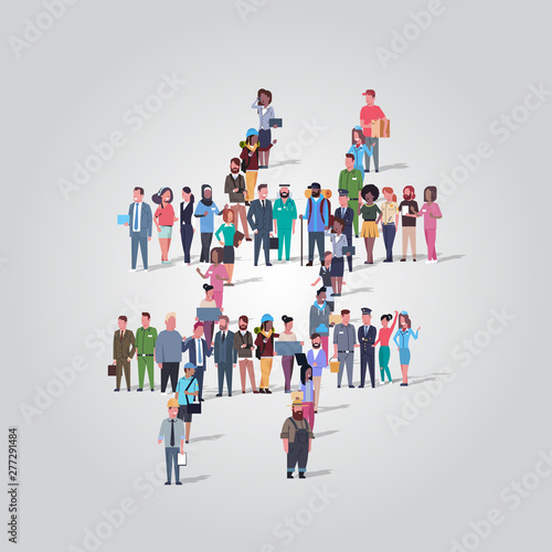 big people crowd gathering in shape of number sign or hashtag symbol social media and community concept different occupation employees group standing together full length