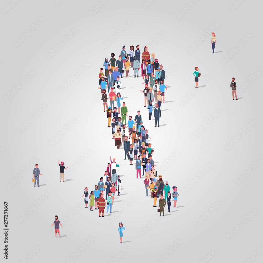 big people group standing together in ribbon shape crowd of different occupation employees breast cancer awareness concept full length big people group standing together in ribbon shape crowd of different occupation employees breast cancer awareness concept full length