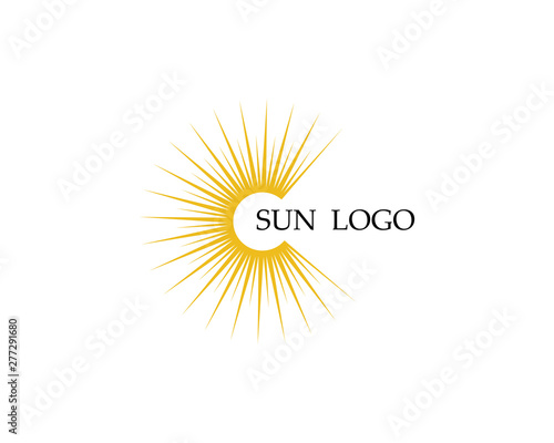Sun logo and symbols star icon