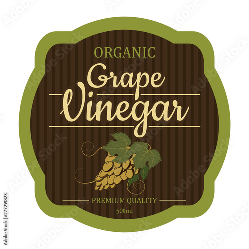 Grape Vintage vinegar label frame design for stickers and other design
