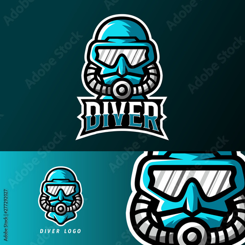 Diver sport or esport gaming mascot logo template