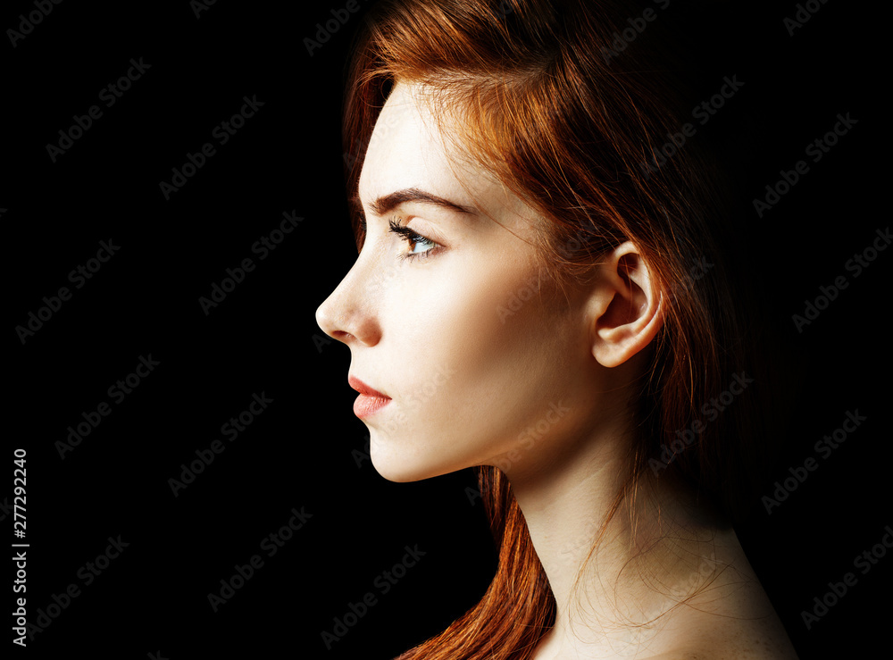 Beauty portrait of redhead woman. Beauty portrait of redhead woman.