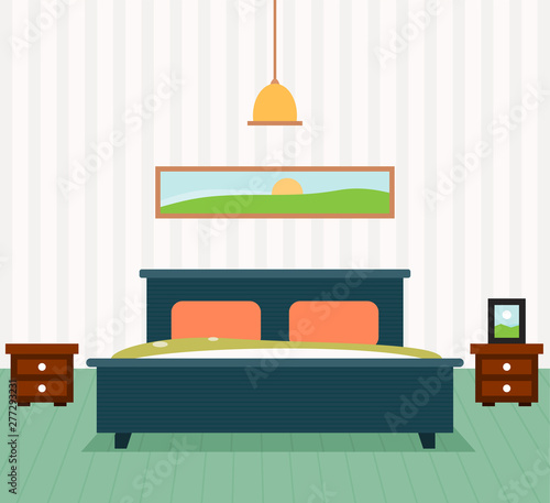 Vector illustration of bedroom interior