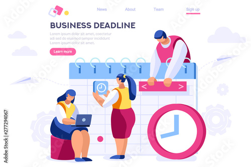 Agenda Business Reminder, Paper Schedule, Organizer. Deadline Meeting, Month Appointment for Graphic Worker. Web Banner Infographics Hero Images. Flat Illustration Isolated on White Background
