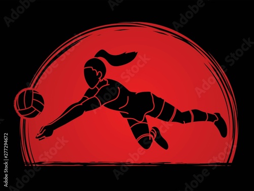 Volleyball player action ca...