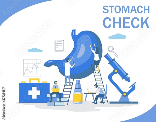 Stomach check, vector flat style design illustration