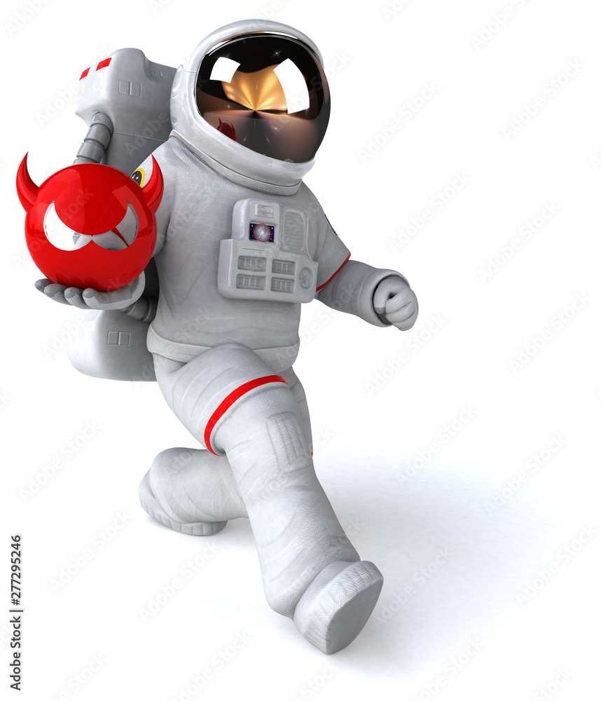 Fun astronaut - 3D Illustration